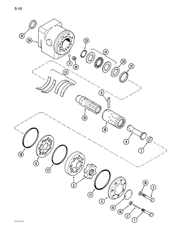 Схема запчастей Case IH 1640 - (5-10) - STEERING HAND PUMP (04) - STEERING