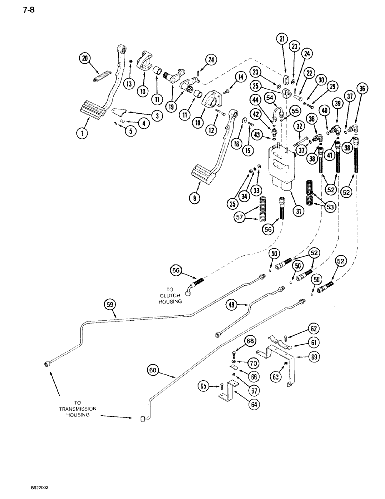 Схема запчастей Case IH 7110 - (7-06) - BRAKE PEDAL SYSTEM, P.I.N. JJA0027701 AND AFTER (07) - BRAKES