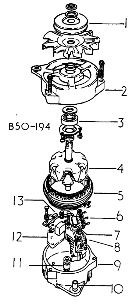 Схема запчастей Case IH 885 - (08-050) - ALTERNATOR - AC DELCO (06) - ELECTRICAL