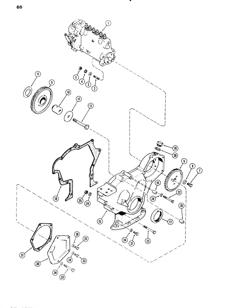 Схема запчастей Case IH 1090 - (060) - FUEL INJECTION PUMP AND DRIVE, (451B) DIESEL ENGINE (03) - FUEL SYSTEM