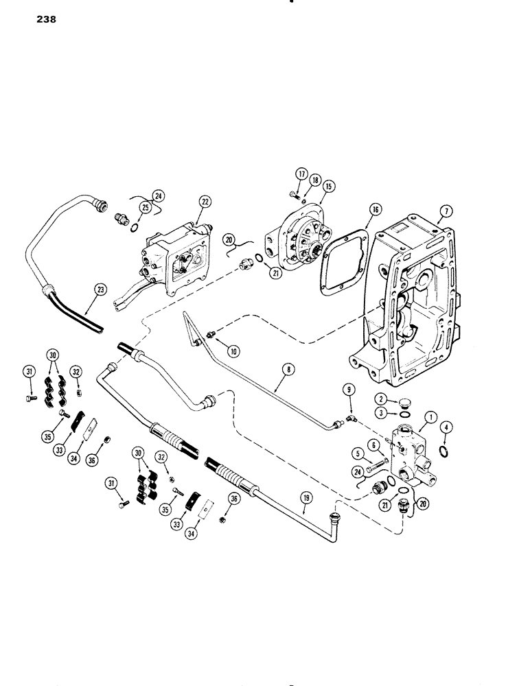 Схема запчастей Case IH 1090 - (238) - HYDRAULIC SYSTEM, MECHANICAL SHIFT, WITH P.T.O. (08) - HYDRAULICS