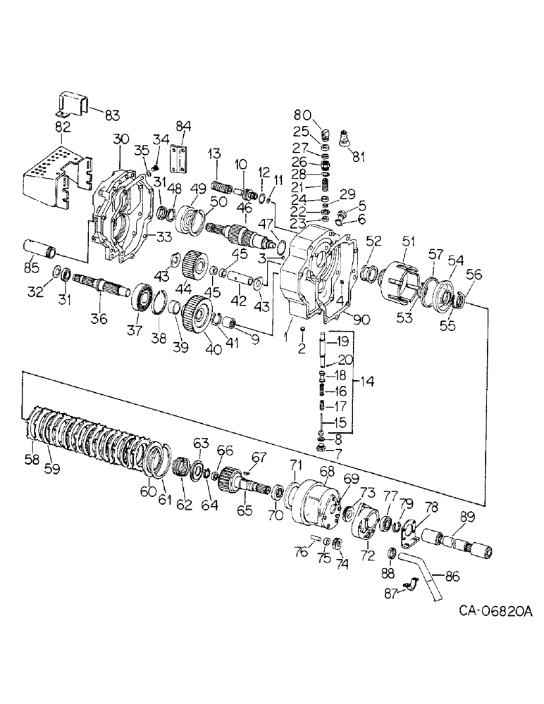 Схема запчастей Case IH 3388 - (07-41) - DRIVE TRAIN, INDEPENDENT POWER TAKE-OFF, DUAL SPEED, 3388 WITH SERIAL NO. 10384 AND BELOW (04) - Drive Train