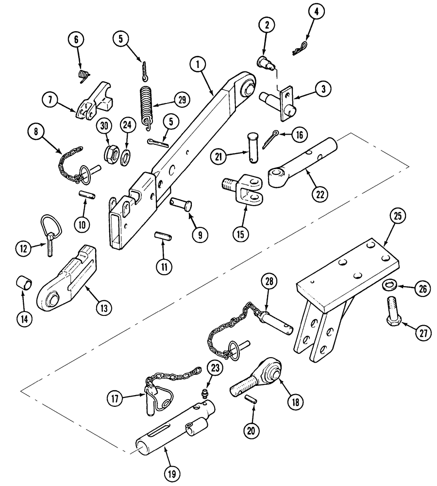 Схема запчастей Case IH CX50 - (09-64) - LOWER LINKS - THREE POINT HITCH (09) - CHASSIS/ATTACHMENTS