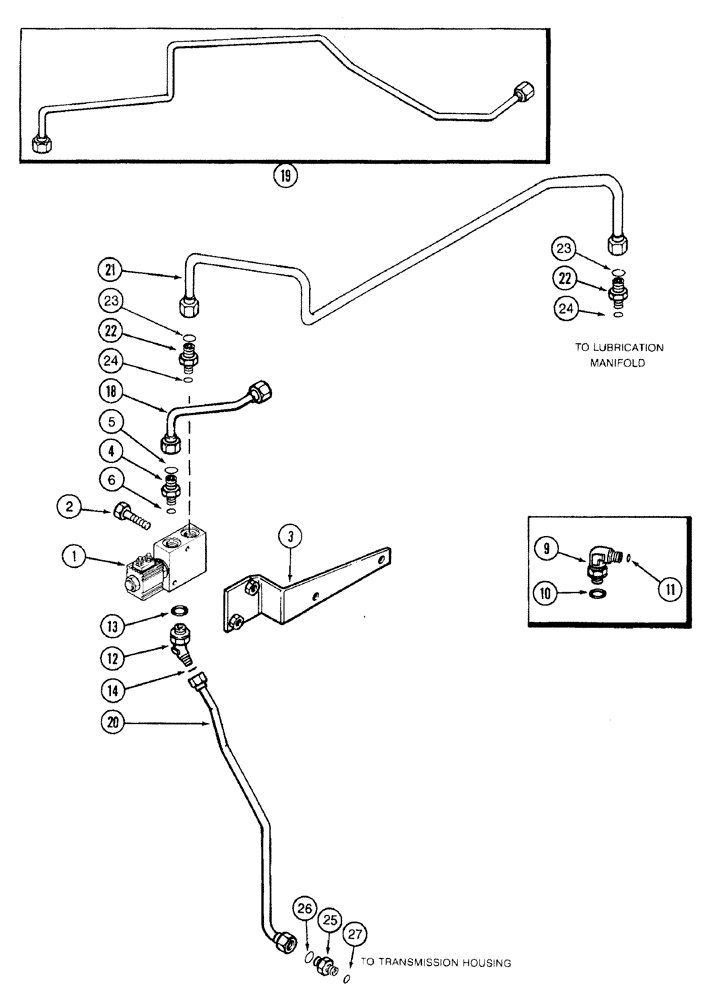 Схема запчастей Case IH 7210 - (8-014) - TRANSMISSION SOLENOID VALVE TUBES, WITH MECHANICAL FRONT DRIVE (MFD) (08) - HYDRAULICS