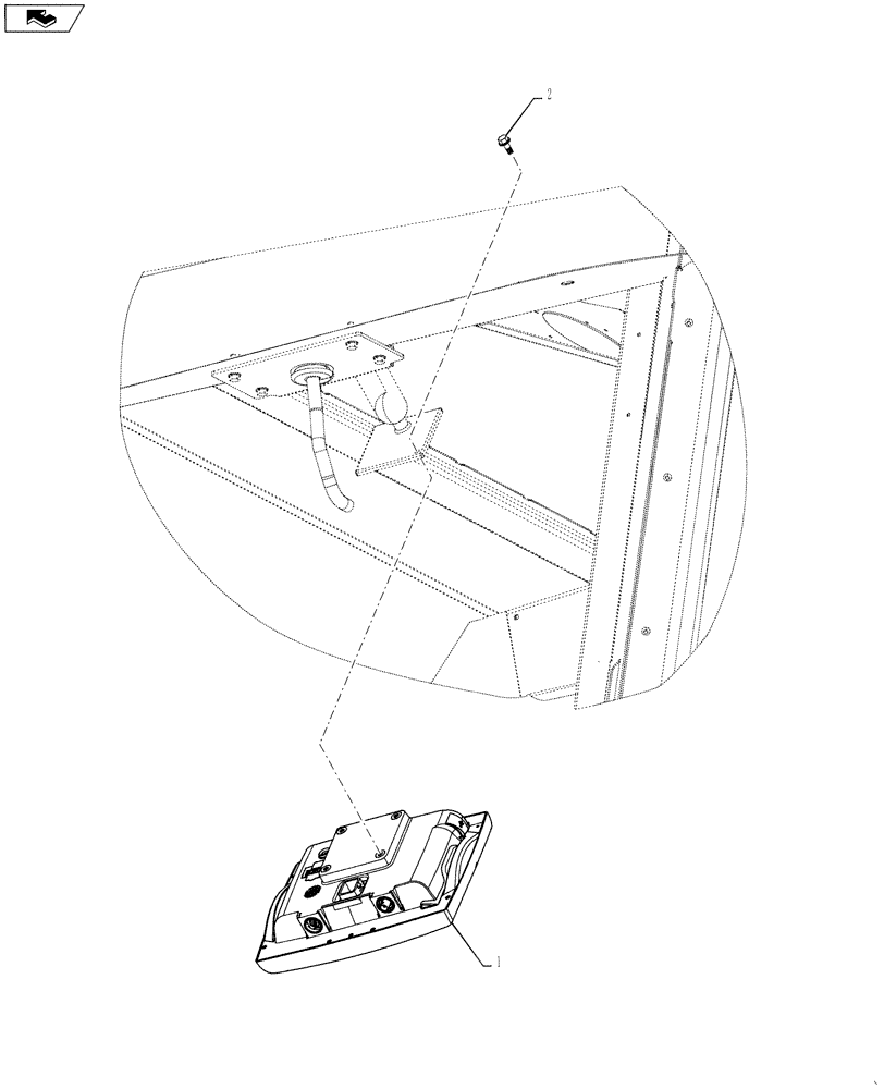 Схема запчастей Case IH 5130 - (55.440.22) - FRED II TOUCH SCREEN DISPLAY MOUNTING (55) - ELECTRICAL SYSTEMS