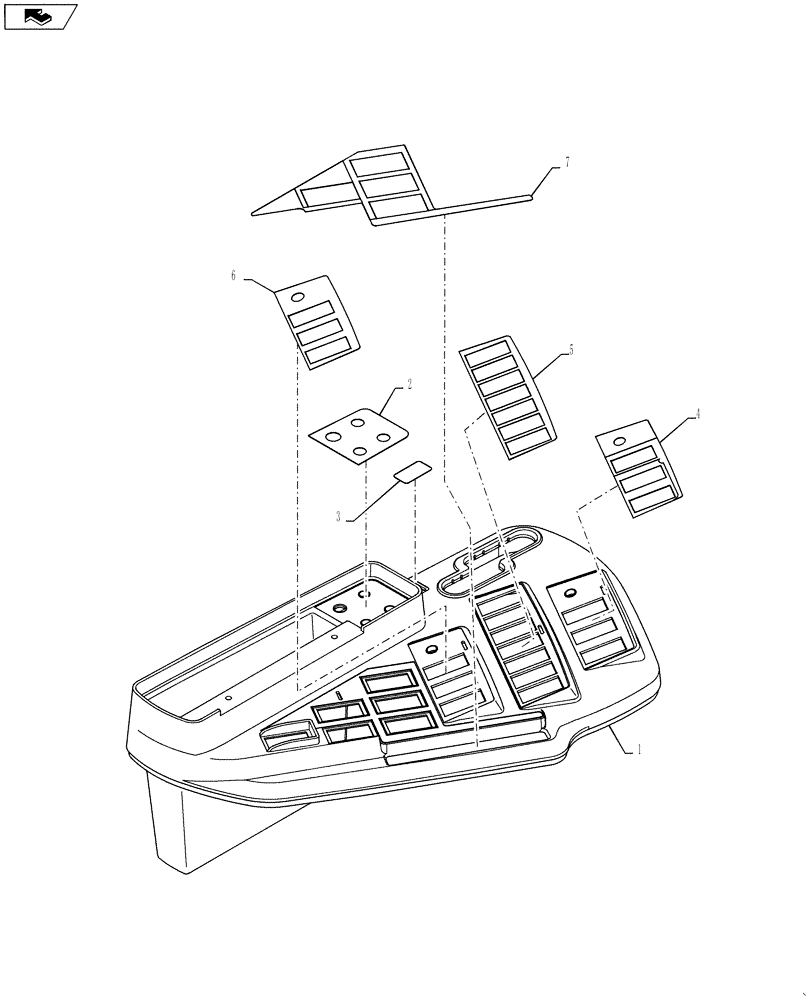 Схема запчастей Case IH 3230 - (90.160.13) - COVER ASSEMBLY, RH CONSOLE (90) - PLATFORM, CAB, BODYWORK AND DECALS