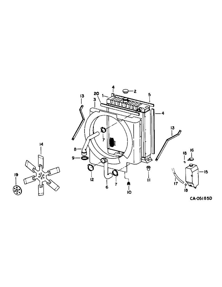 Схема запчастей Case IH 1470 - (06-05) - COOLING, RADIATOR AND CONNECTIONS Cooling