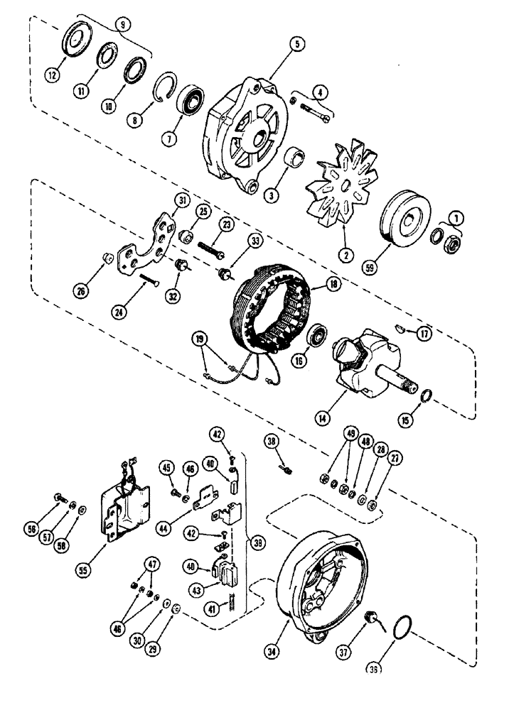 Схема запчастей Case IH 1370 - (070) - ALTERNATOR, 504BDT, DIESEL ENGINE (04) - ELECTRICAL SYSTEMS