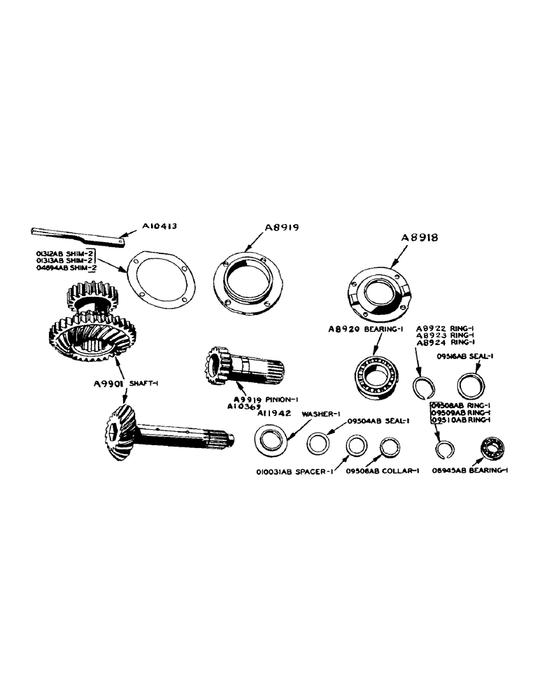 Схема запчастей Case IH 900 - (080) - CLUTCH SHAFT (06) - POWER TRAIN