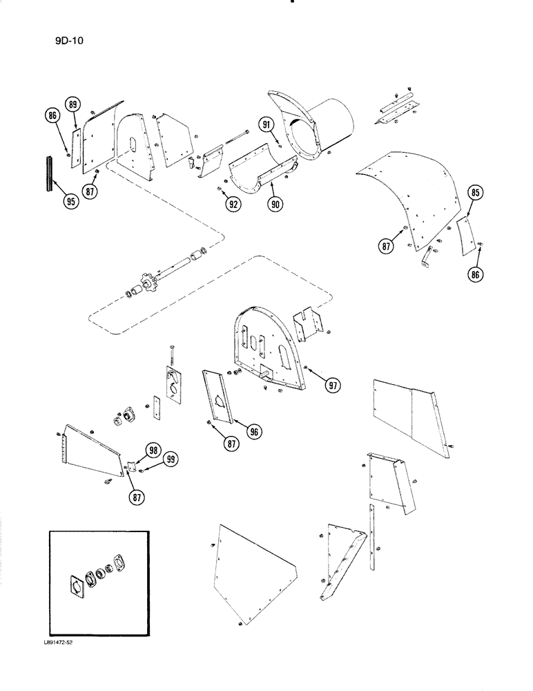 Схема запчастей Case IH 1670 - (9D-10) - HORIZONTAL GRAIN ELEVATOR HEAD, (CONT) (16) - GRAIN ELEVATORS & AUGERS