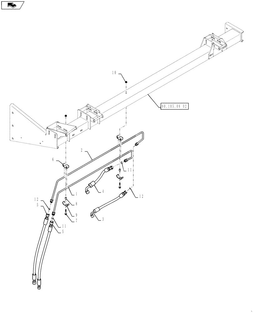 Схема запчастей Case IH 7130 - (35.204.17) - HYDRAULICS, SEPARATOR CLUTCH, TUBE BUNDLE (35) - HYDRAULIC SYSTEMS