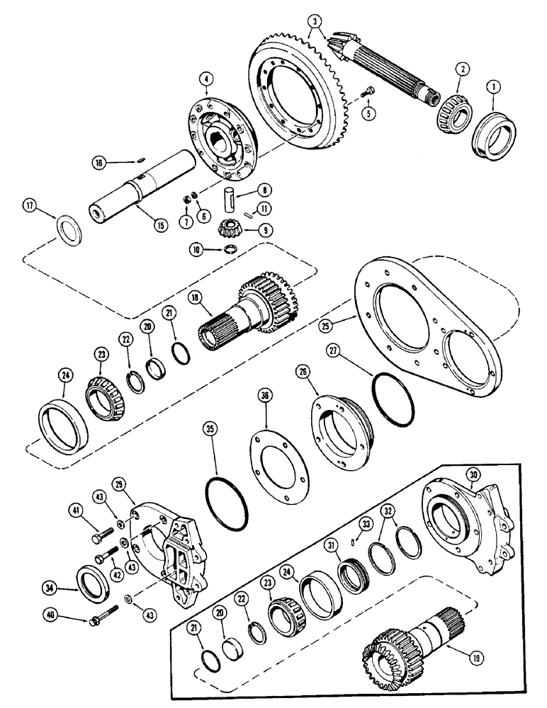 Схема запчастей Case IH 1175 - (119A) - DIFFERENTIAL, USED PRIOR TO TRACTOR SERIAL NUMBER 8715247 (06) - POWER TRAIN