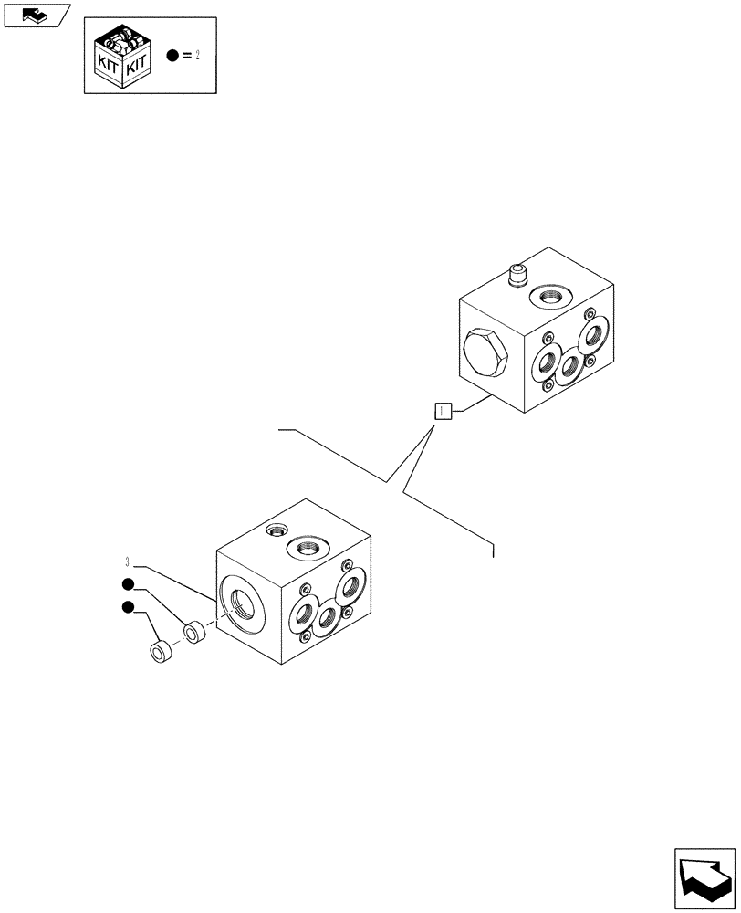 Схема запчастей Case IH PUMA 185 - (33.220.01[02]) - BRAKING LOGIC VALVE FOR CLOSED CENTRE LOAD SENSING HYD. - BRAKE LOGIC VALVE - BREAKDOWN (VAR.743981 / 743896) (33) - BRAKES & CONTROLS