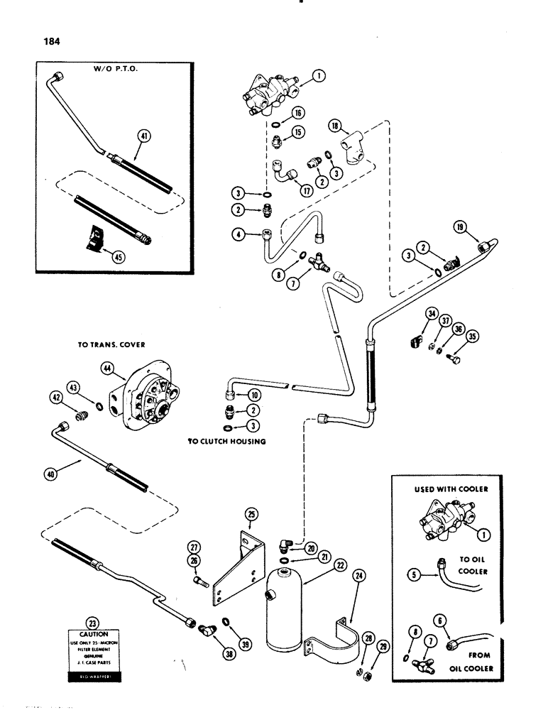 Схема запчастей Case IH 1070 - (0184) - STEERING AND BRAKE VALVE SYSTEM, HYDRAULIC BRAKES W/ MECHANICAL SHIFT, USED PRIOR TO TRAC SN 8693001 (05) - STEERING