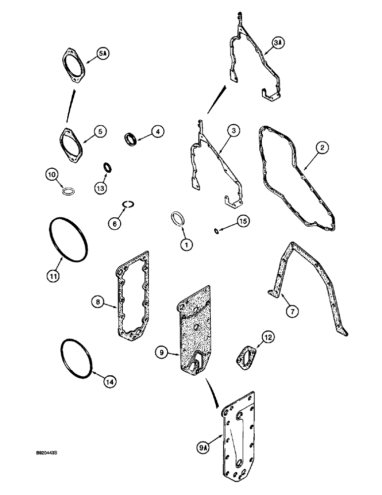 Схема запчастей Case IH 1670 - (2-61A) - CYLINDER BLOCK GASKET KITS, 6TA-830 ENGINE (01) - ENGINE