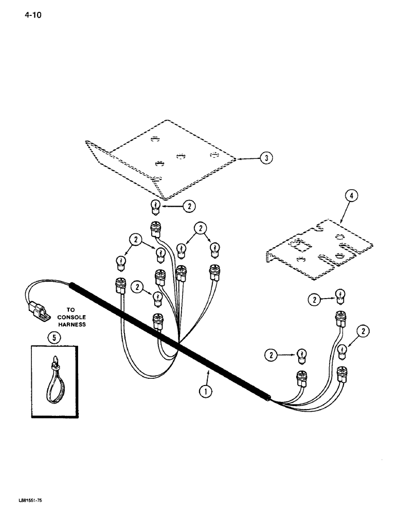 Схема запчастей Case IH 1640 - (4-10) - CONSOLE BACK LIGHTING HARNESS (06) - ELECTRICAL