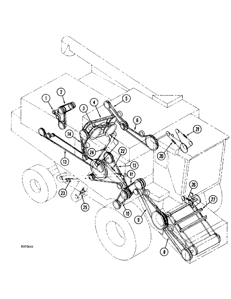 Схема запчастей Case IH 1688 - (1-12) - PICTORIAL INDEX, BELTS, CHAINS (00) - PICTORIAL INDEX