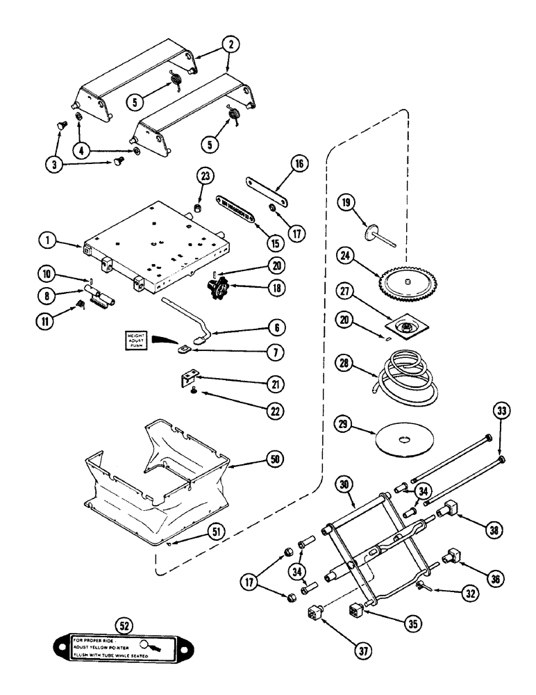 Схема запчастей Case IH 2090 - (9-520) - SWIVEL SEAT ASSEMBLY, SUSPENSION PARTS, LATE PRODUCTION (CONTD) (09) - CHASSIS/ATTACHMENTS