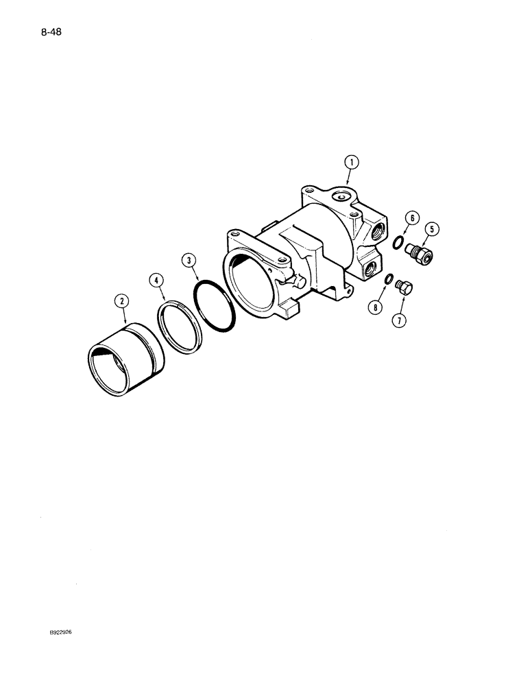 Схема запчастей Case IH 7140 - (8-048) - HITCH CONTROL CYLINDER ASSEMBLY (08) - HYDRAULICS