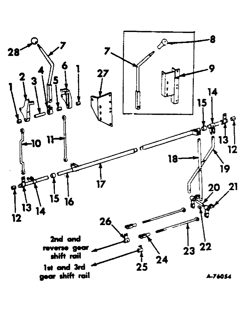 Схема запчастей Case IH 303 - (123) - TRANSMISSION GEAR SHIFT CONTROL (21) - TRANSMISSION