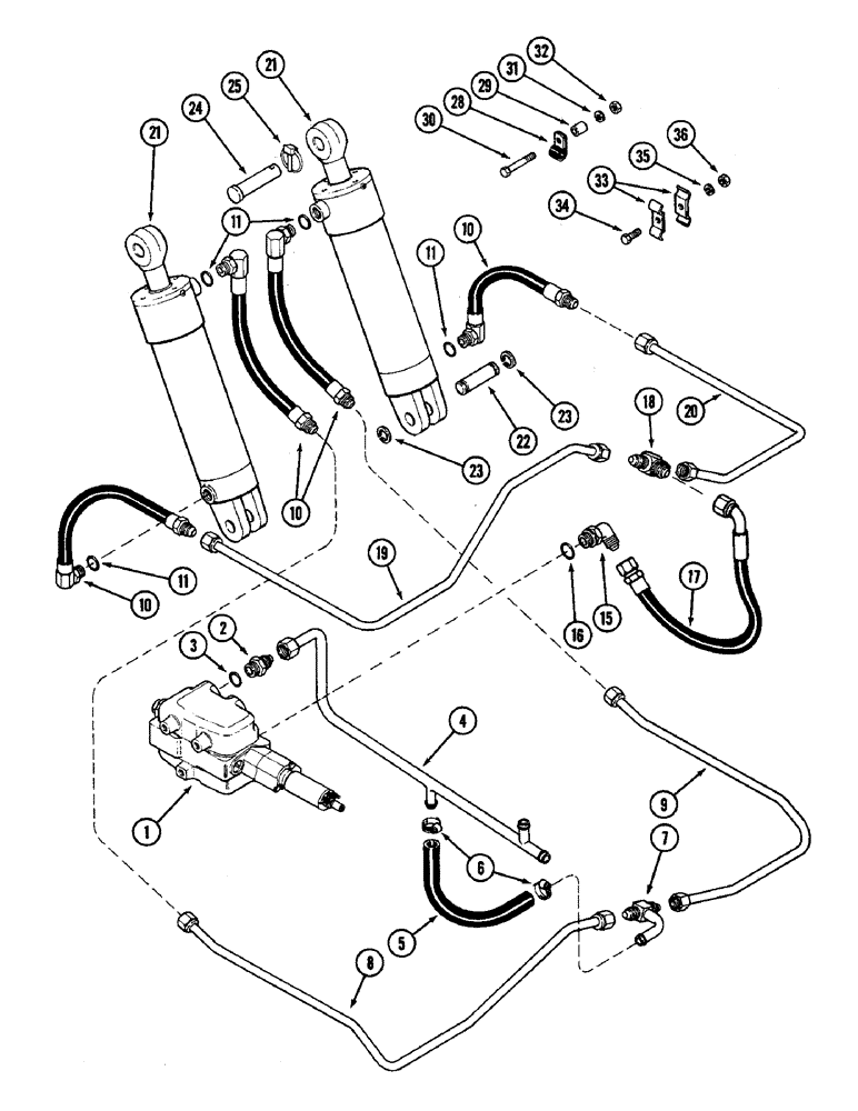 Схема запчастей Case IH 4890 - (8-326) - HITCH CONTROL CIRCUIT, P.I.N. 8860450 AND AFTER (08) - HYDRAULICS