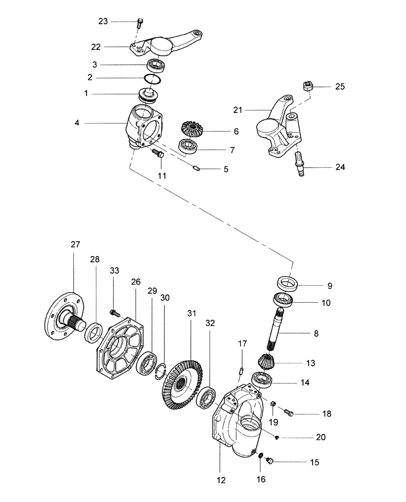 Схема запчастей Case IH FARMALL 31 - (04.06) - FINAL REDUCTION GEARS, W/FWD (04) - FRONT AXLE & STEERING