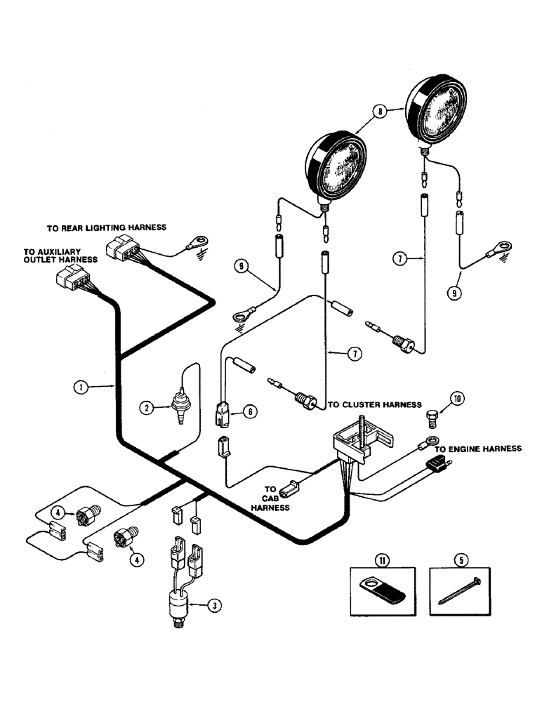 Схема запчастей Case IH 2590 - (4-084) - TRANSMISSION HARNESS, PRIOR TO P.I.N. 8841101 (04) - ELECTRICAL SYSTEMS