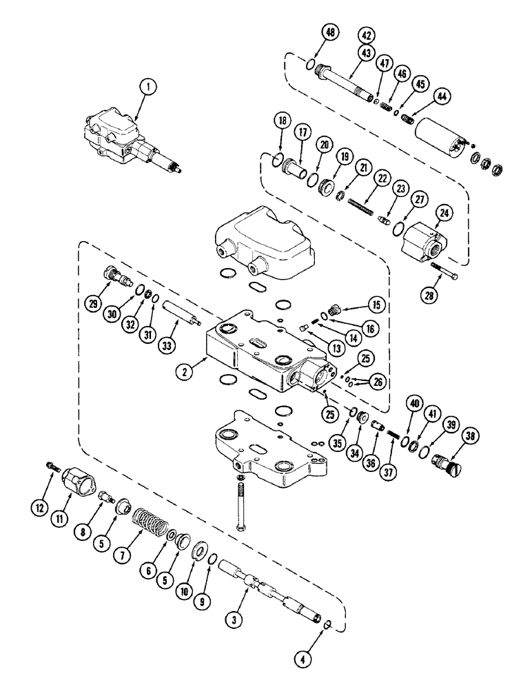 Схема запчастей Case IH 4690 - (8-318) - HITCH CONTROL VALVE ASSEMBLY, P.I.N. 8860450 AND AFTER (08) - HYDRAULICS