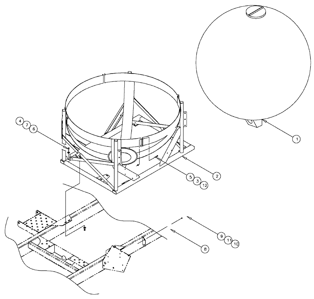 Схема запчастей Case IH 3150 - (09-011) - TANK PACKAGE, SPHERICAL Liquid Plumbing