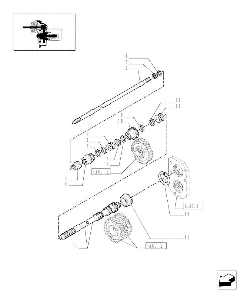 Схема запчастей Case IH JX1095N - (1.80.1/03[01]) - (VAR.817) SYNCHRO MESH GEARED POWER TAKE-OFF ((540-540E-1000 RPM) - SHAFTS AND GEARS (07) - HYDRAULIC SYSTEM