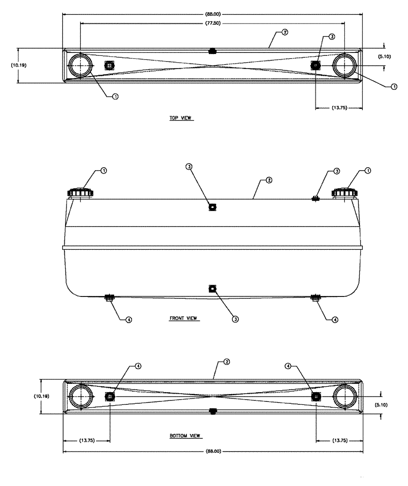 Схема запчастей Case IH 810 - (10-022) - TANK GROUP, 75 GALLON FLEX-GRAY Wet Kit