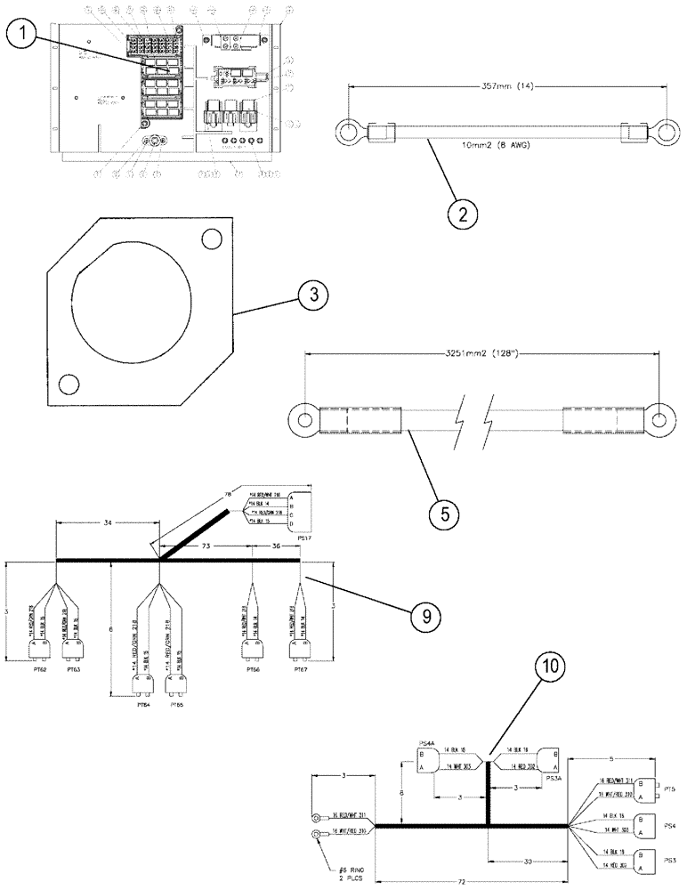 Схема запчастей Case IH 3210 - (10-001) - CAB HARNESS PACKAGE (06) - ELECTRICAL