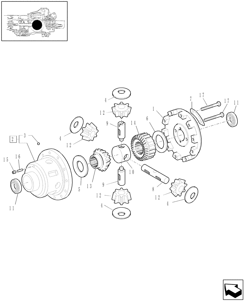 Схема запчастей Case IH PUMA 195 - (1.32.4) - DIFFERENTIAL GEARS (03) - TRANSMISSION