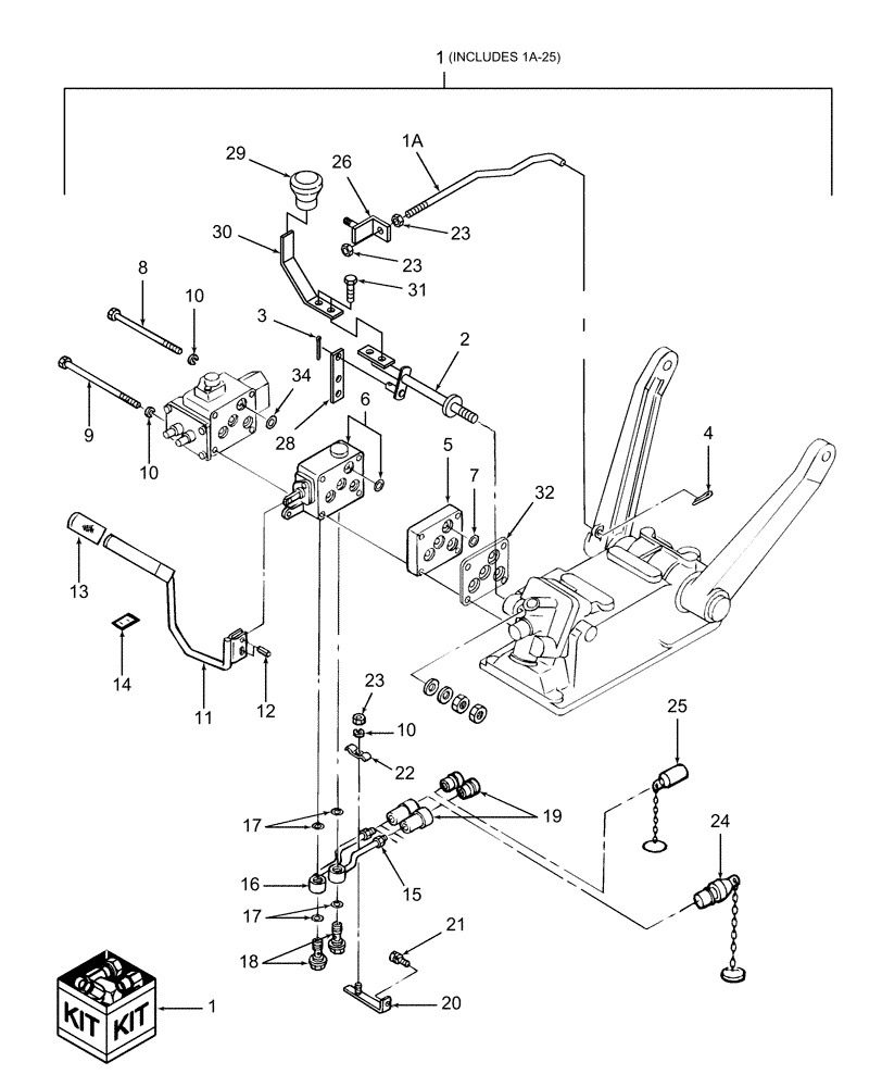 Схема запчастей Case IH DX23 - (07.04) - SELF CENTERING REAR REMOTE CONTROL VALVE - 710366146 (07) - HYDRAULIC SYSTEM