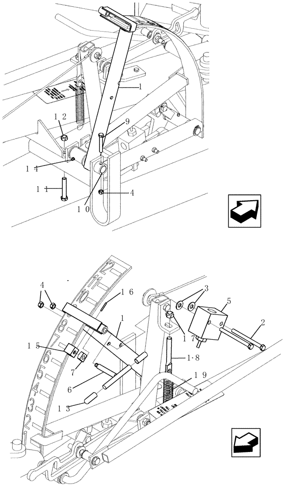 Схема запчастей Case IH ATX700 - (01.041.1) - STOP, DEPTH UPDATE KIT INSTALLATION (12) - FRAME