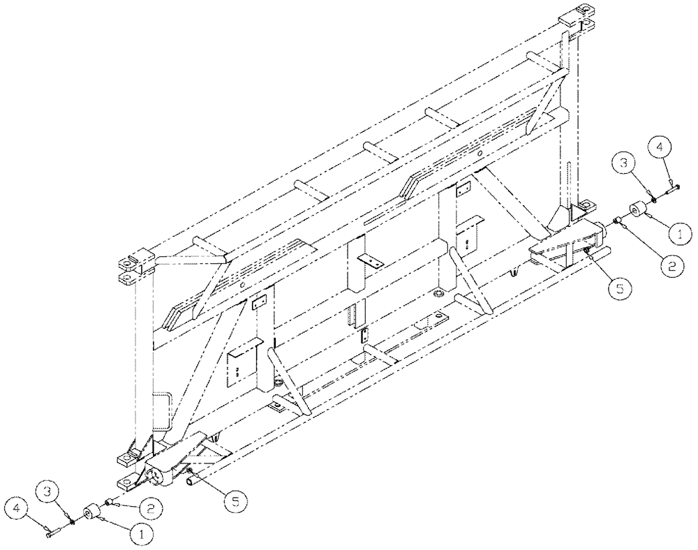 Схема запчастей Case IH 3185 - (08-009) - BUMPER GROUP, CENTER SECTION (09) - BOOMS