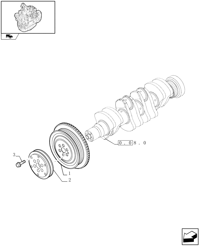 Схема запчастей Case IH F4GE9484K J601 - (0.08.4) - PULLEY - CRANKSHAFT (504066113) 