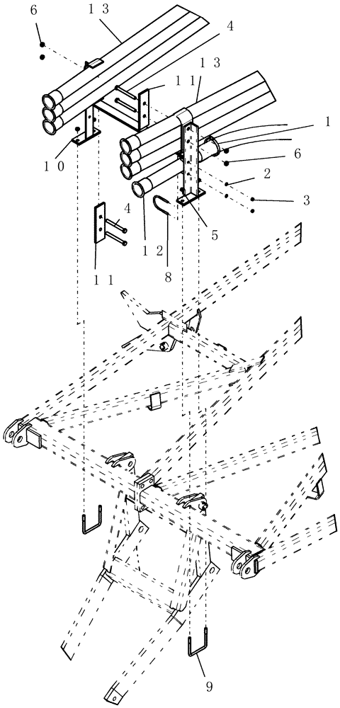 Схема запчастей Case IH ATX700 - (04.080.1) - HITCH, AIRPACK SECTION - TOW BEHIND SINGLE AND DOUBLE SHOOT Options