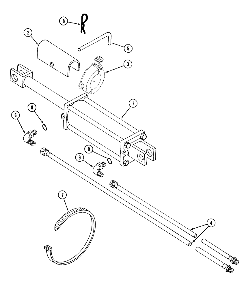 Схема запчастей Case IH 568 - (8-01) - HYDRAULIC CYLINDER AND CONNECTIONS, 4 ROW (08) - HYDRAULICS