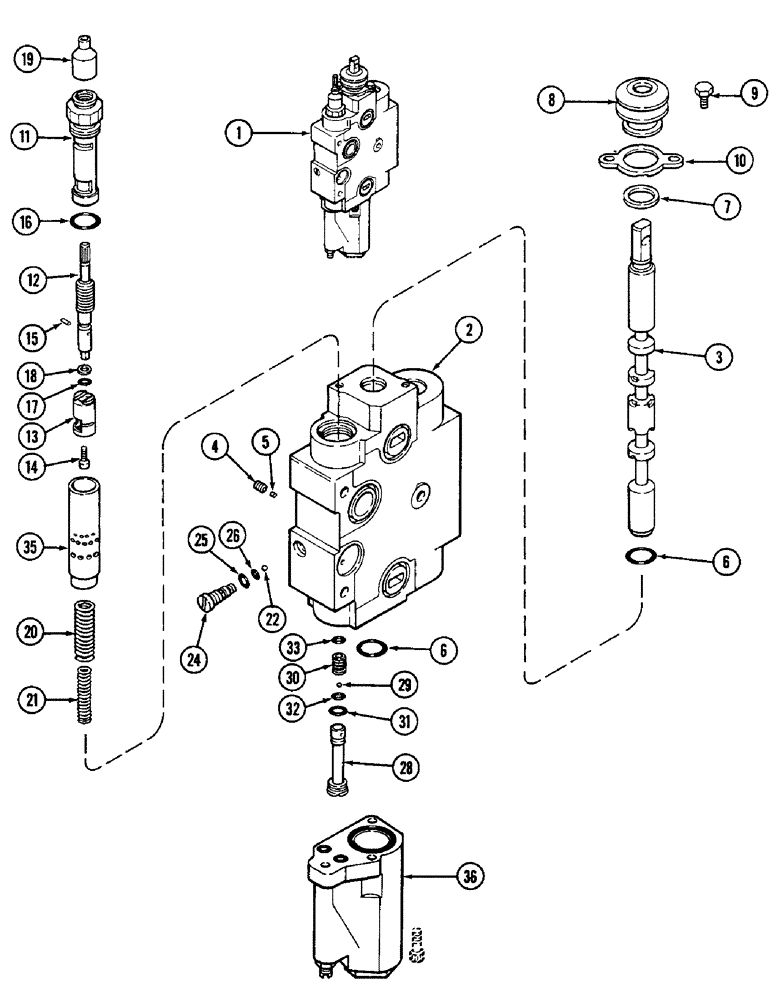 Схема запчастей Case IH 4890 - (8-306) - REMOTE VALVE BODY ASSEMBLY, ADD ON FOR THIRD AND FOURTH CIRCUIT (08) - HYDRAULICS