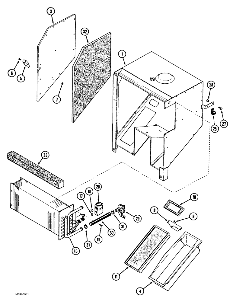 Схема запчастей Case IH 9350 - (9-088) - AIR CONDITIONER AND HEATER MODULE ASSEMBLY, EXTERNAL COMPONENTS (09) - CHASSIS/ATTACHMENTS