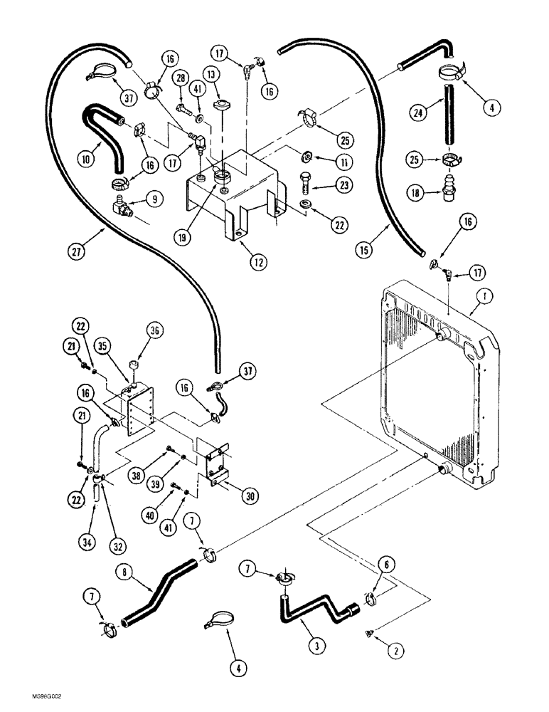 Схема запчастей Case IH 9380 QUADTRAC - (2-008) - RADIATOR AND ATTACHING PARTS, P.I.N. JEE0074062 AND AFTER (02) - ENGINE