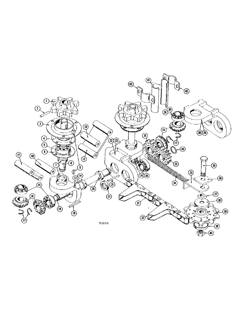 Схема запчастей Case IH 306 - (46) - GATHERING CHAIN DRIVE GEAR ASSEMBLY (58) - ATTACHMENTS/HEADERS