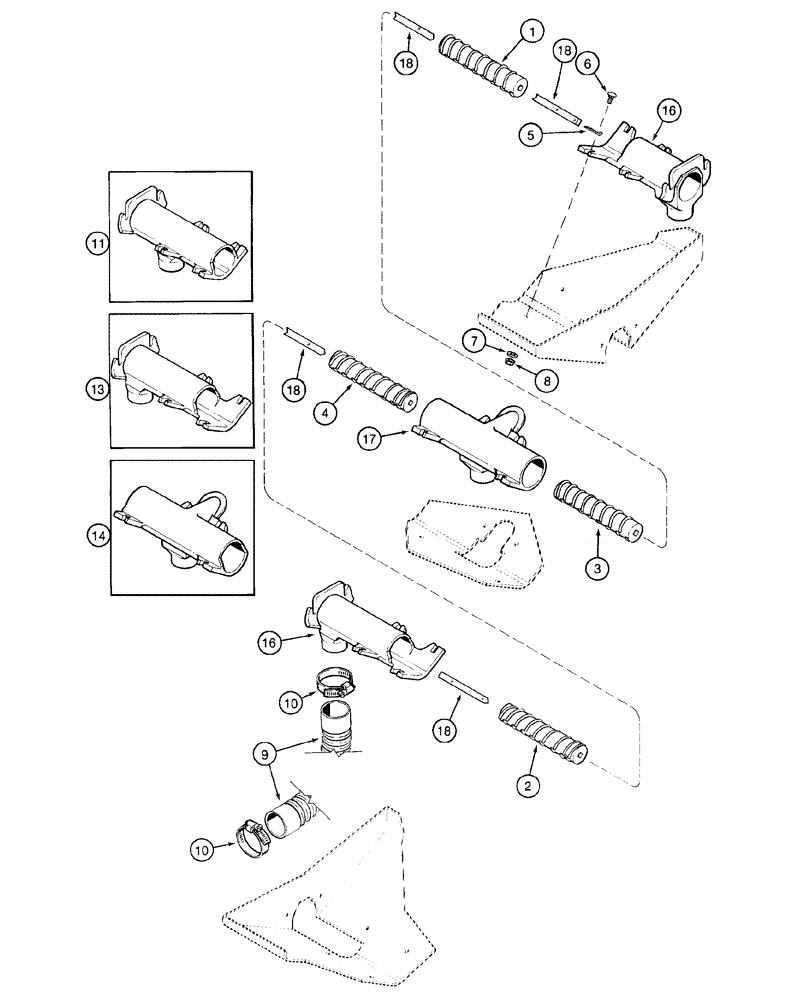 Схема запчастей Case IH 1220 - (75.110.10) - DRY FERTILIZER HOPPER AUGER ATTACHMENTS, RIGID TRAILING PLANTERS (75) - SOIL PREPARATION