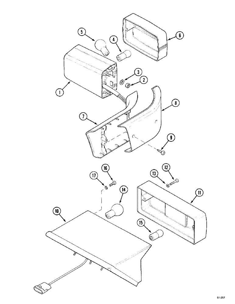 Схема запчастей Case IH 5150 - (4-72) - LAMPS - FLASH AND POSITION (04) - ELECTRICAL SYSTEMS