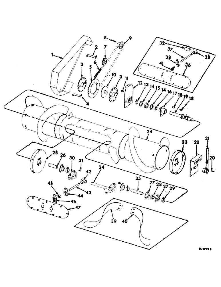 Схема запчастей Case IH 403 - (020) - PLATFORM AUGER AND DRIVE (58) - ATTACHMENTS/HEADERS