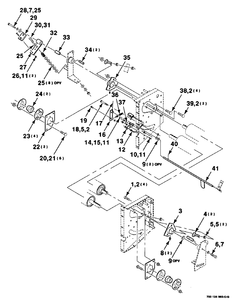 Схема запчастей Case IH 8455T - (7-24) - MESH WRAP ROLLER MOUNTING ASSEMBLY (12) - MAIN FRAME