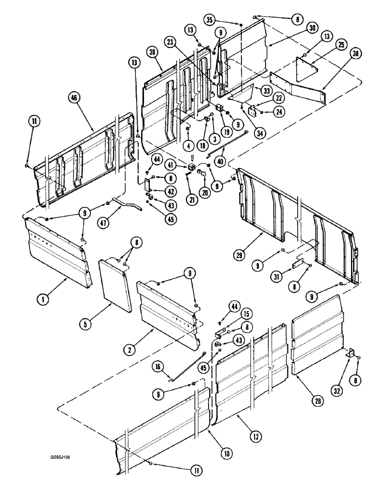 Схема запчастей Case IH 1682 - (9-162) - SEPARATOR SHIELDS AND TRIM (09) - CHASSIS ATTACHMENTS