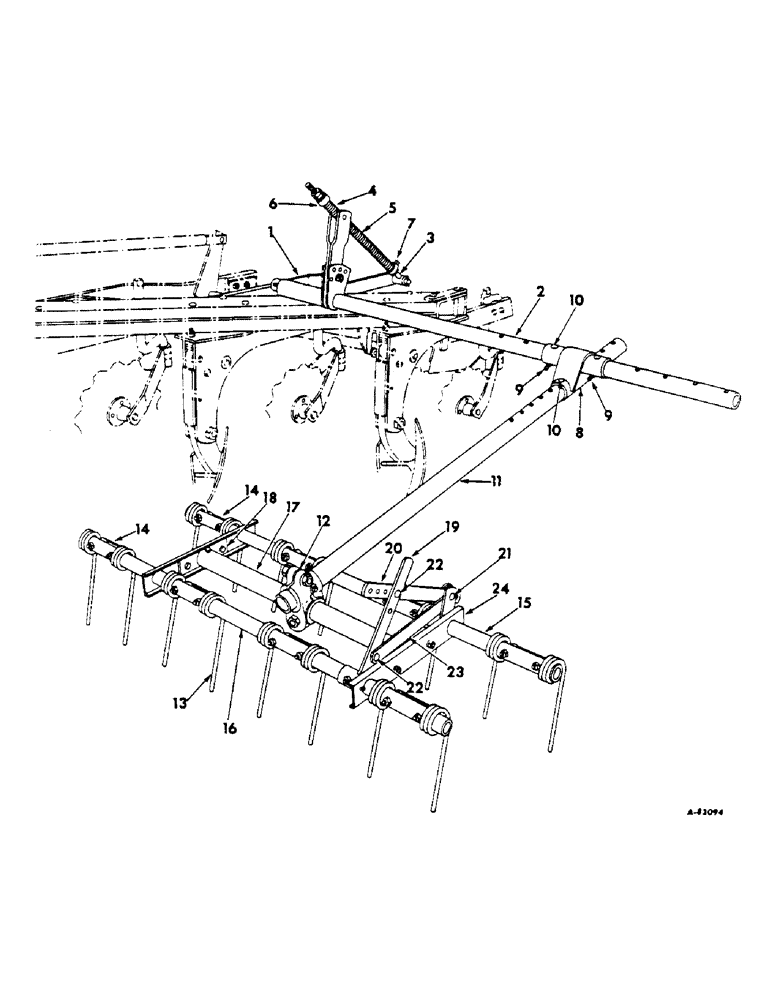 Схема запчастей Case IH 70 - (E-27) - MULCHER ATTACHMENT, 2 AND 3 FURROW, 1958 TO 1965 