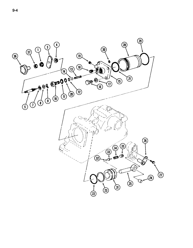 Схема запчастей Case IH 265 - (9-04) - HITCH SYSTEM, PISTON (09) - CHASSIS/ATTACHMENTS